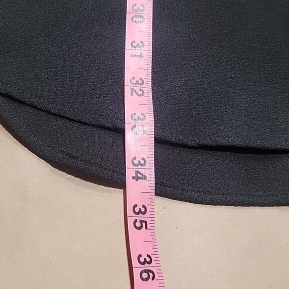 Lush Size XS Black "All In Favor" Crepe Shift Dress, V-Neck, Rounded Hem - Picture 12 of 15